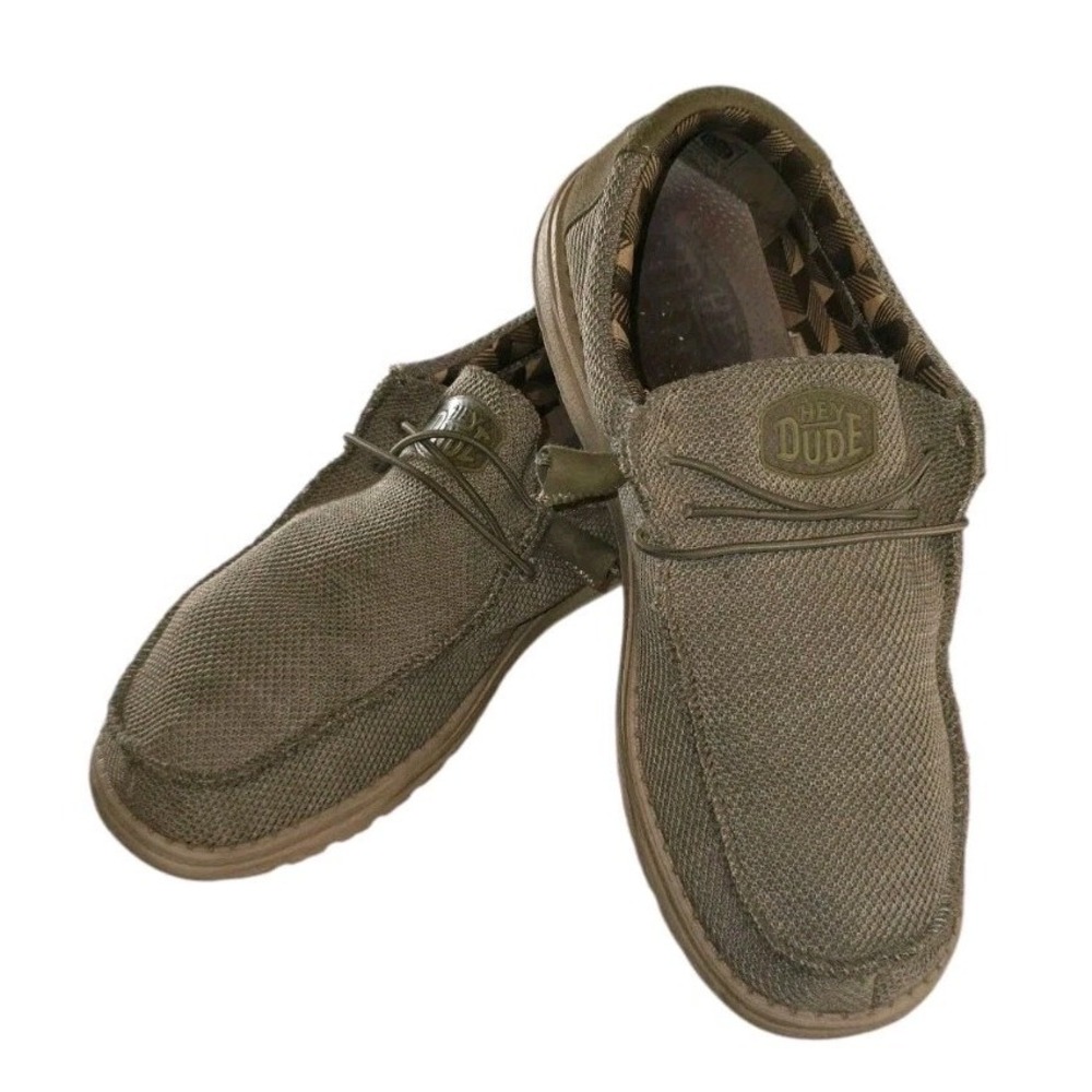 Hey Dude Mens Wally Sox Beige Shoes Size 12 Slip On Comfort Loafers